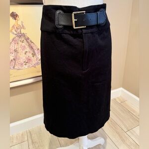 RALPH LAUREN Belted Pencil Black Skirt
